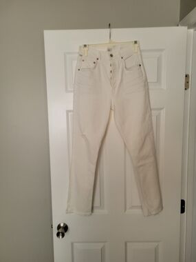 Citizens Of Humanity Cream High-Rise Cropped Jeans